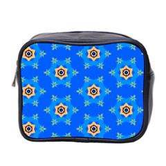 Pattern Backgrounds Blue Star Mini Toiletries Bag (two Sides)