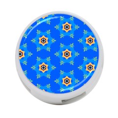 Pattern Backgrounds Blue Star 4-port Usb Hub (one Side)