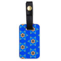 Pattern Backgrounds Blue Star Luggage Tag (one Side) by HermanTelo