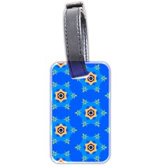 Pattern Backgrounds Blue Star Luggage Tag (two Sides) by HermanTelo