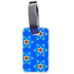 Pattern Backgrounds Blue Star Luggage Tag (two sides) Back