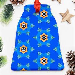 Pattern Backgrounds Blue Star Bell Ornament (two Sides)