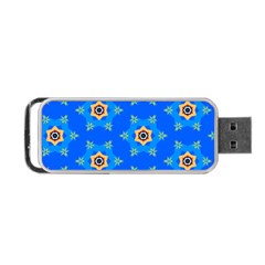 Pattern Backgrounds Blue Star Portable Usb Flash (one Side)