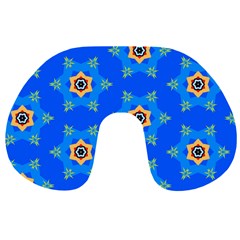 Pattern Backgrounds Blue Star Travel Neck Pillow