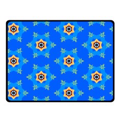 Pattern Backgrounds Blue Star Double Sided Fleece Blanket (small) 