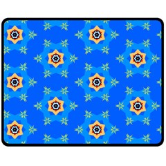 Pattern Backgrounds Blue Star Double Sided Fleece Blanket (medium) 