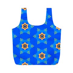 Pattern Backgrounds Blue Star Full Print Recycle Bag (m)