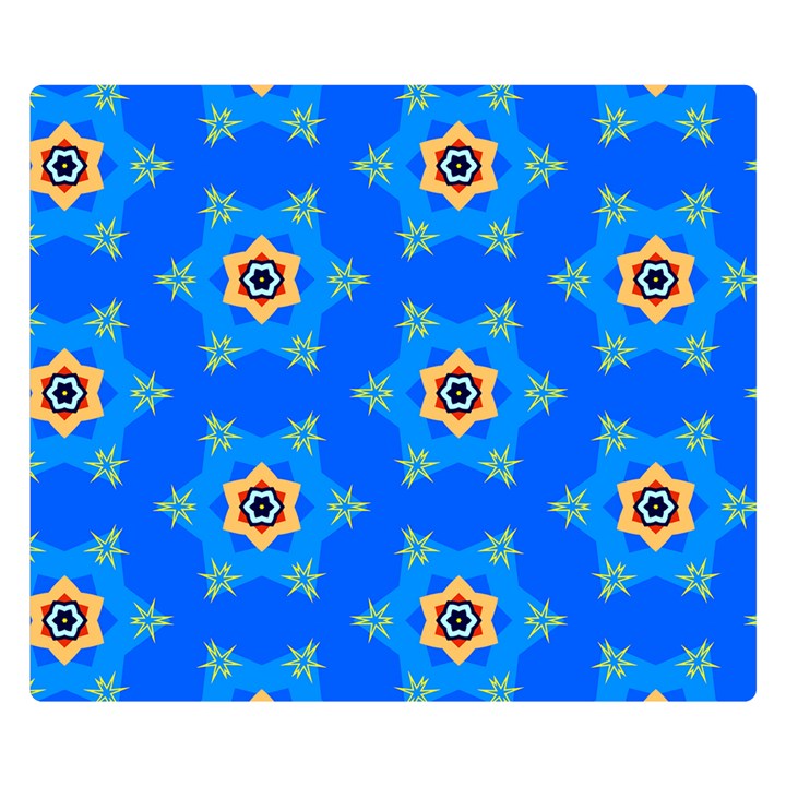 Pattern Backgrounds Blue Star Double Sided Flano Blanket (Small) 