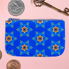 Pattern Backgrounds Blue Star Large Coin Purse