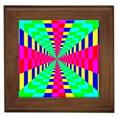 Maze Rainbow Vortex Framed Tiles by HermanTelo