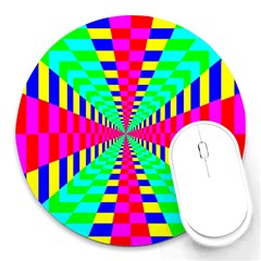 Maze Rainbow Vortex Round Mousepads