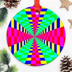 Maze Rainbow Vortex Ornament (round) by HermanTelo