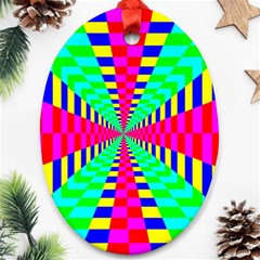 Maze Rainbow Vortex Ornament (oval) by HermanTelo