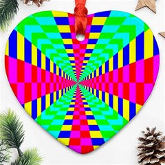 Maze Rainbow Vortex Ornament (heart) by HermanTelo