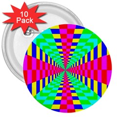 Maze Rainbow Vortex 3  Buttons (10 pack) 