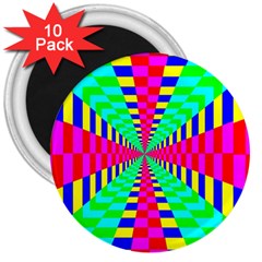 Maze Rainbow Vortex 3  Magnets (10 pack) 