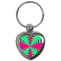 Maze Rainbow Vortex Key Chain (heart) by HermanTelo