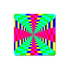 Maze Rainbow Vortex Square Magnet