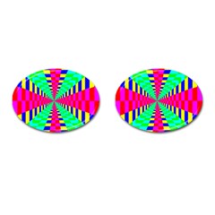 Maze Rainbow Vortex Cufflinks (Oval)