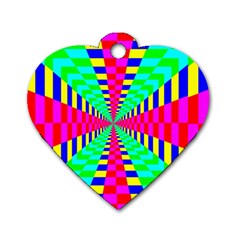 Maze Rainbow Vortex Dog Tag Heart (two Sides) by HermanTelo