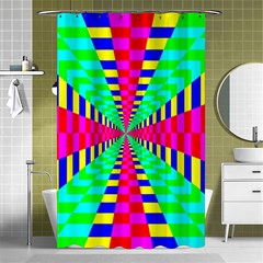 Maze Rainbow Vortex Shower Curtain 48  X 72  (small)  by HermanTelo