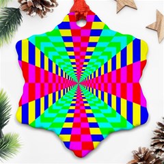 Maze Rainbow Vortex Ornament (snowflake) by HermanTelo