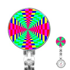 Maze Rainbow Vortex Stainless Steel Nurses Watch by HermanTelo