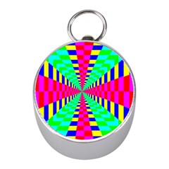 Maze Rainbow Vortex Mini Silver Compasses by HermanTelo