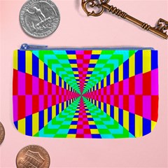 Maze Rainbow Vortex Large Coin Purse by HermanTelo