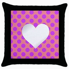 Love Heart Valentine Throw Pillow Case (black)