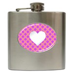 Love Heart Valentine Hip Flask (6 oz) Front