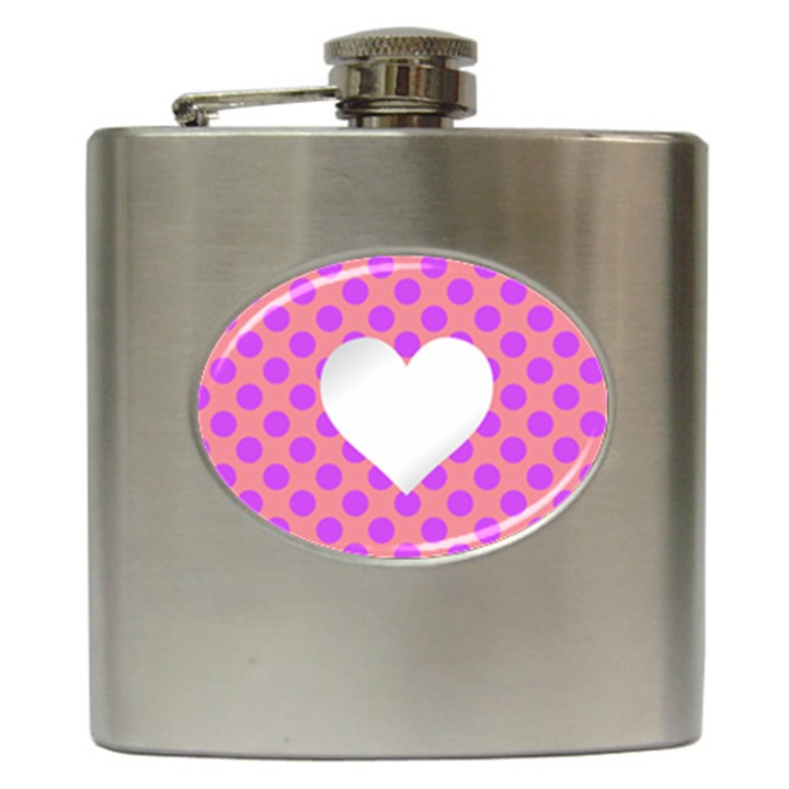 Love Heart Valentine Hip Flask (6 oz)