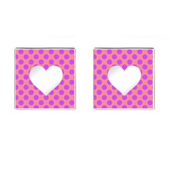 Love Heart Valentine Cufflinks (square)