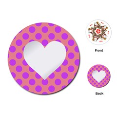 Love Heart Valentine Playing Cards Single Design (round)