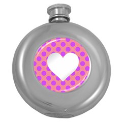 Love Heart Valentine Round Hip Flask (5 Oz)