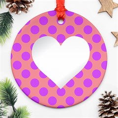 Love Heart Valentine Round Ornament (two Sides)