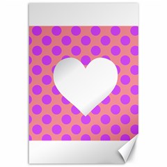 Love Heart Valentine Canvas 12  X 18 