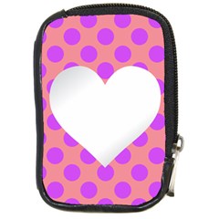 Love Heart Valentine Compact Camera Leather Case by HermanTelo