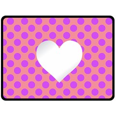 Love Heart Valentine Fleece Blanket (large)  by HermanTelo