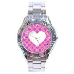 Love Heart Valentine Stainless Steel Analogue Watch