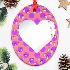 Love Heart Valentine Oval Filigree Ornament (two Sides)