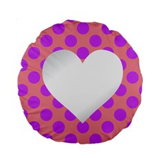 Love Heart Valentine Standard 15  Premium Round Cushions