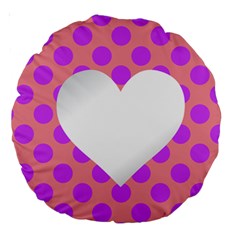 Love Heart Valentine Large 18  Premium Round Cushions