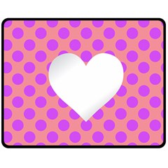 Love Heart Valentine Double Sided Fleece Blanket (medium) 