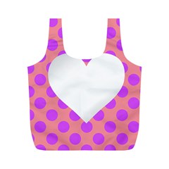 Love Heart Valentine Full Print Recycle Bag (m)