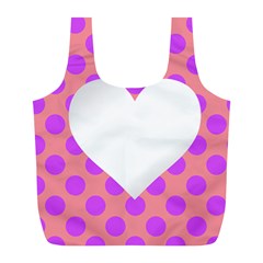 Love Heart Valentine Full Print Recycle Bag (l)