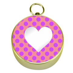 Love Heart Valentine Gold Compasses