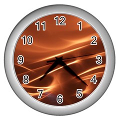 Light Rays Aurora Wall Clock (silver) by HermanTelo