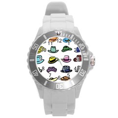 Hat Dress Elegance Round Plastic Sport Watch (l)