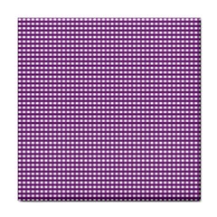 Gingham Plaid Fabric Pattern Purple Tile Coasters by HermanTelo